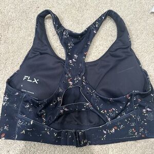 FLX Women's Floral Navy Sports Bra